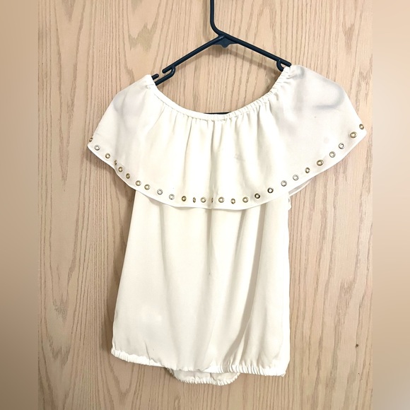 Michael Kors Womens Grommet-Trim Cold Shoulder Blouse, XS P2P 17”new condition - Picture 3 of 3